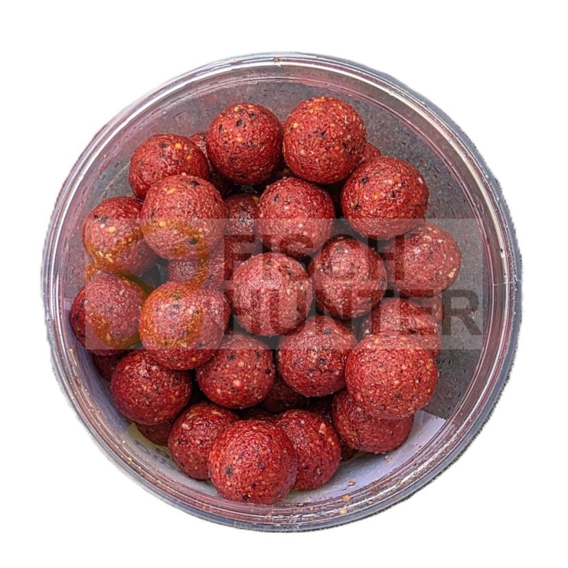 Dipované boilies Jahoda & Chilli - Velikost: 24 mm, Balení: 250 g