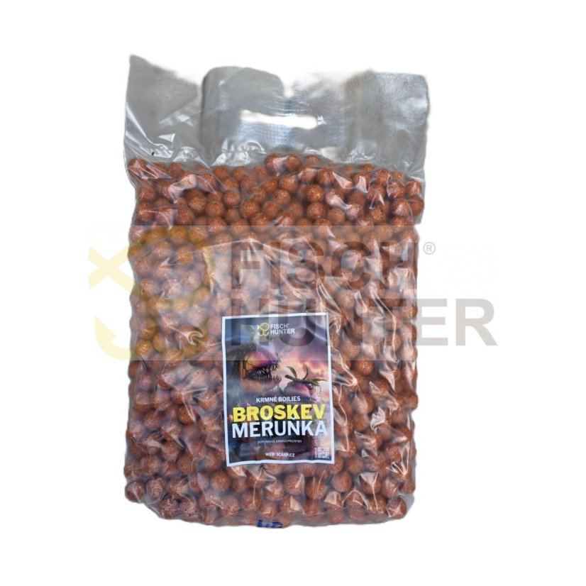UNI + krmné boilies - BROSKEV - MERUŇKA - Velikost: 20 mm, Balení: 5 kg