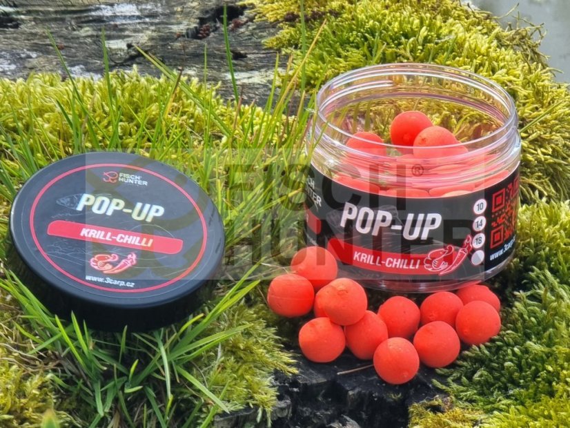 Boilies POP – UP Krill & Chilli - Velikost: 10 mm